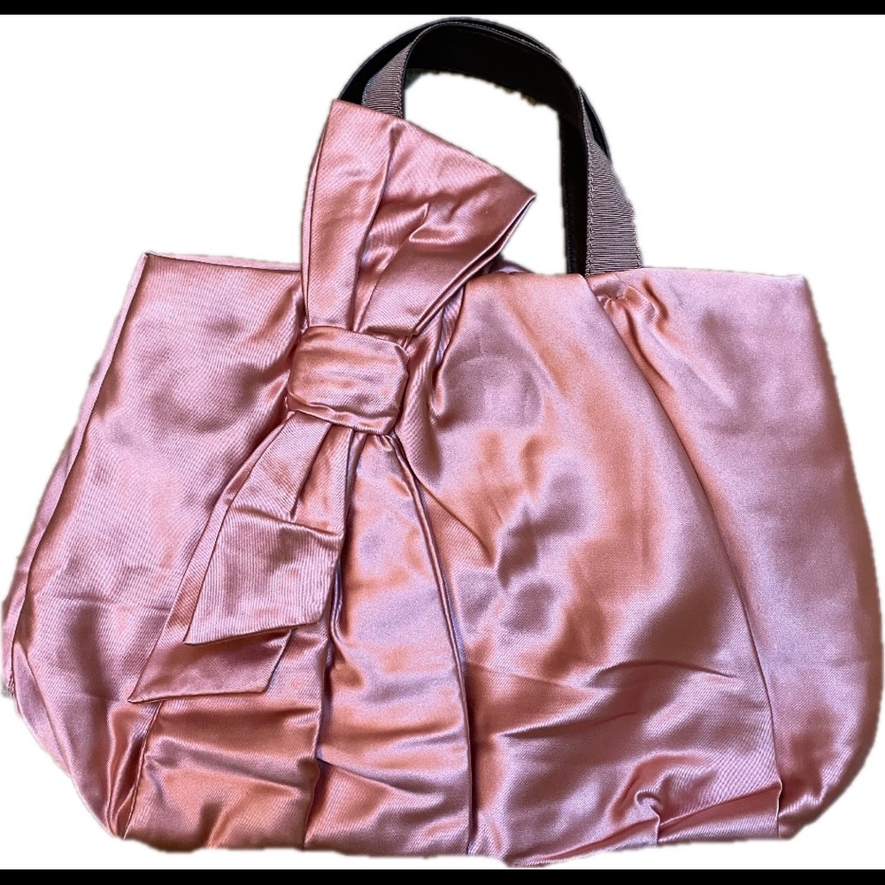 J. Crew Pink Satin Bow Bag